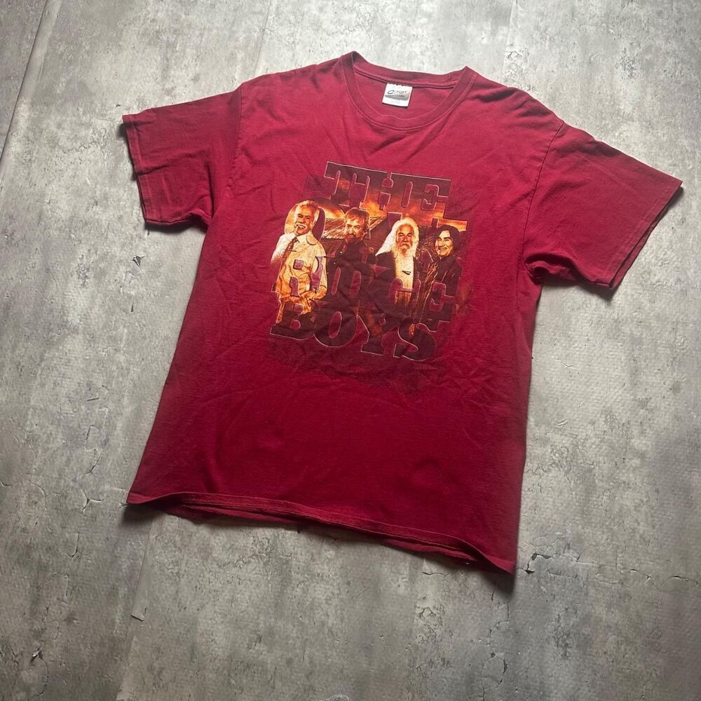 Port-company Men's Red and Burgundy T-shirt